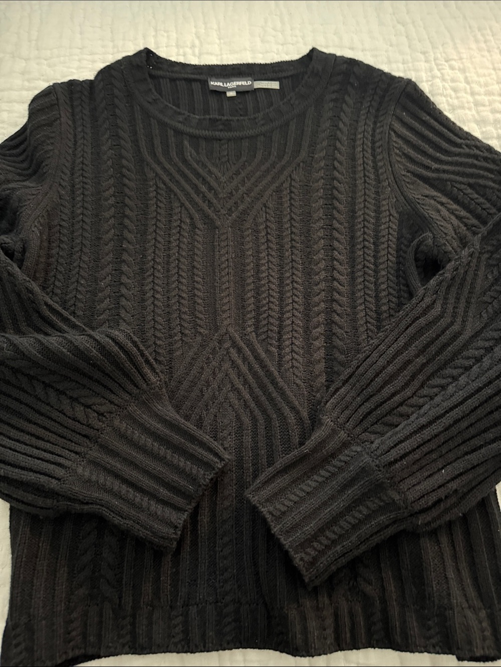 NWOT Black Karl Lagerfeld sweater with full sleeves
